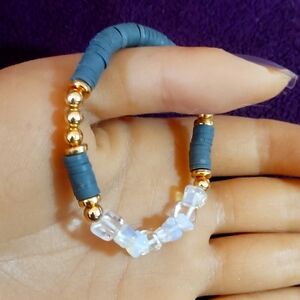 Women's bracelet, moonstone chip bracelet, gemstone bracelet, gold tone bracelet